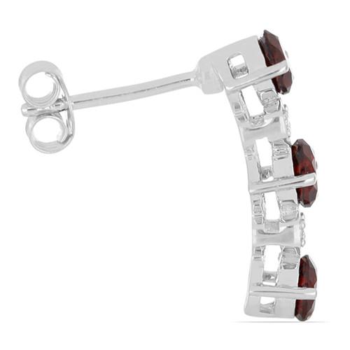 BUY 925 SILVER REAL GARNET GEMSTONE EARRINGS